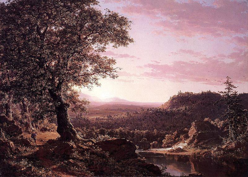 Frederic Edwin Church July Sunset, Berkshire County, Massachusetts Norge oil painting art